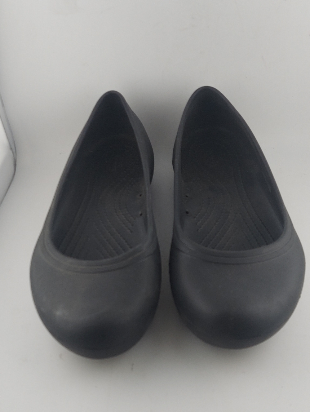 Crocs Women's Black Rubber Slip-On Flats Size 10 W